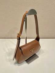 Uubags | Prada 1BD358 Small leather shoulder bag in brown 25x5cm - 5