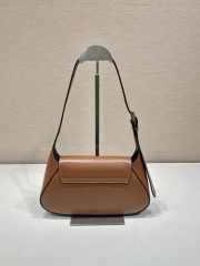 Uubags | Prada 1BD358 Small leather shoulder bag in brown 25x5cm - 4