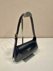 Uubags | Prada 1BD358 Small leather shoulder bag in black 25x5cm - 5