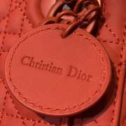 Uubags | Lady Dior Mini Bag Red Ultramatte Cannage Calfskin 17x15x7cm  - 6