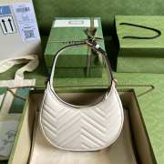 Uubags | Gucci Mini GG Marmont Half-Moon Bag In White 21.5x11x5cm - 3