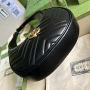 Uubags | Gucci Mini GG Marmont Half-Moon Bag In Black 21.5x11x5cm - 4