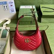 Uubags | Gucci Mini GG Marmont Half-Moon Bag In Red 21.5x11x5cm - 1