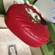 Uubags | Gucci Mini GG Marmont Half-Moon Bag In Red 21.5x11x5cm - 4