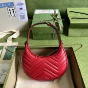 Uubags | Gucci Mini GG Marmont Half-Moon Bag In Red 21.5x11x5cm - 5