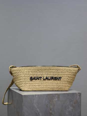 Uubags | YSL Le Rafia Bag With Contrasting Naturel 23/26x14x14.5cm