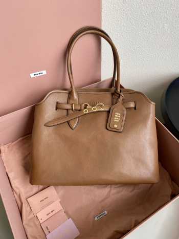 Uubags | Miu Miu Aventure nappa leather bag in oak 31x40x13cm