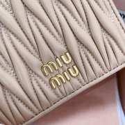 Uubags | Miu Miu small matelassé nappa leather wallet in beige 11.2x8.5cm - 2