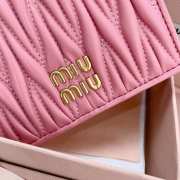 Uubags | Miu Miu small matelassé nappa leather wallet in pink 11.2x8.5cm - 3