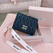 Uubags | Miu Miu small matelassé nappa leather wallet in black 11.2x8.5cm - 4