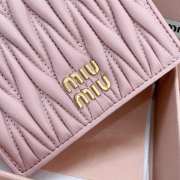 Uubags | Miu Miu small matelassé nappa leather wallet in light pink 11.2x8.5cm - 5