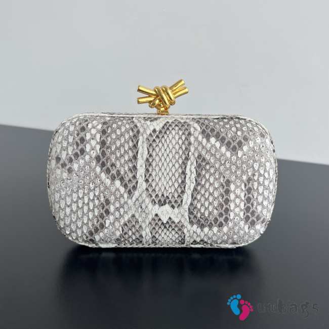 Uubags | Bottega Veneta Knot Python leather minaudiere clutch with signature knot closure 11.5x19x5cm - 1