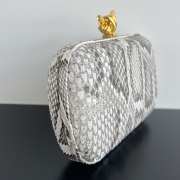 Uubags | Bottega Veneta Knot Python leather minaudiere clutch with signature knot closure 11.5x19x5cm - 4