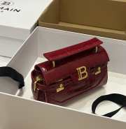 Uubags | Balmain B-Buzz 19 bag in red crocodile-embossed calfskin 19x12x7.5cm - 4