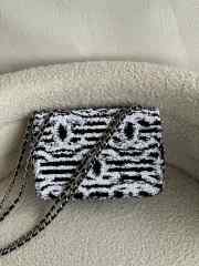 Uubags | Chanel Clutch Sequins & Silver-plated Metal Black and White Bag 14x21x8cm - 5