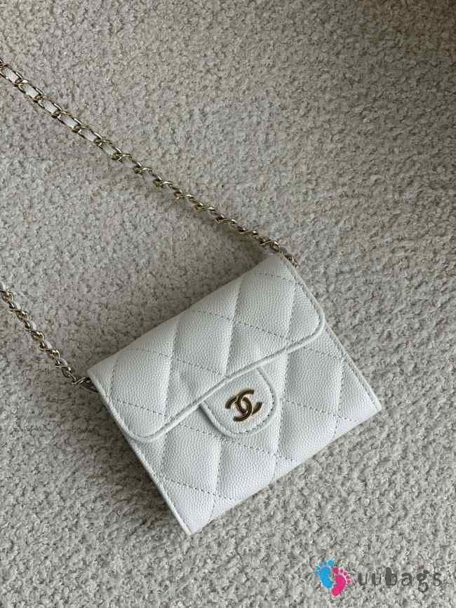 Uubags | Chanel Mini Wallet Chain With Strap In White 8x12x2.5cm - 1