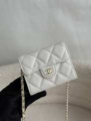 Uubags | Chanel Mini Wallet Chain With Strap In White 8x12x2.5cm - 3