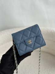 Uubags | Chanel Mini Wallet Chain With Strap In Blue 8x12x2.5cm - 4