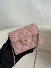 Uubags | Chanel Mini Wallet Chain With Strap In Pink 8x12x2.5cm - 6