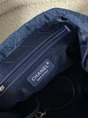 Uubags | Chanel denim blue tote bag with silver tone 35x37x7cm - 4