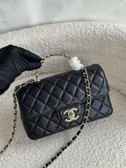 Uubags | Chanel Mini Foldable Bag With Handle Shiny Lambskin, Shimmering Stones & Gold Metal Black - 1