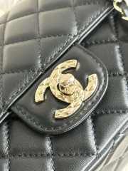 Uubags | Chanel Mini Foldable Bag With Handle Shiny Lambskin, Shimmering Stones & Gold Metal Black - 2