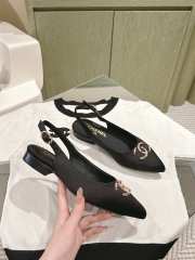 Uubags | Chanel Logo C Slingback Pumps In Black 2.5cm/7.5cm - 6