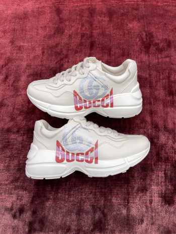 Uubags | Gucci Rhyton Logo Leather Trainer In White 