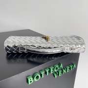 Uubags | Bottega Veneta Top handle Long Clutch Andiamo With Handle In Silver 13x31x3cm - 5