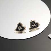 Uubags | Chanel enamel logo heart stud earrings - 5