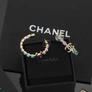 Uubags | Chanel Round Shaped Metal and Stone Beads Earrings - 6