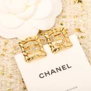 Uubags | Chanel Earrings Metal and Stone Beads Metallic Gold & Transparent Color - 1