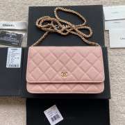 Uubags | Chanel Classic Wallet With Strap Caviar & Silver-plated Metal Pink 20x13x3.5cm - 1