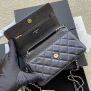 Uubags | Chanel Classic Wallet With Strap Caviar & Gold-plated Metal Black 20x13x3.5cm - 2