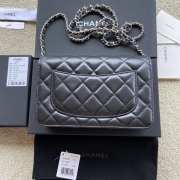 Uubags | Chanel Classic Wallet With Strap Caviar & Silver-plated Metal Black 20x13x3.5cm - 5