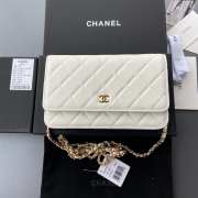 Uubags | Chanel Classic Wallet With Strap Caviar & Gold-plated Metal White 20x13x3.5cm - 1