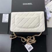 Uubags | Chanel Classic Wallet With Strap Caviar & Gold-plated Metal White 20x13x3.5cm - 5