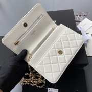 Uubags | Chanel Classic Wallet With Strap Caviar & Gold-plated Metal White 20x13x3.5cm - 4