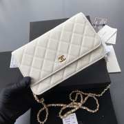 Uubags | Chanel Classic Wallet With Strap Caviar & Gold-plated Metal White 20x13x3.5cm - 3