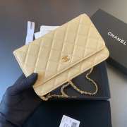 Uubags | Chanel Classic Wallet With Strap Caviar & Gold-plated Metal Yellow 20x13x3.5cm - 3