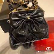 Uubags | Chanel Clutch With trap Shiny Crinkle Effect Lambskin, Shiny Lambskin & Gold Metallic Black - 5