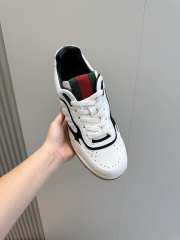 Uubags | Gucci Re-Web sneaker beige and ebony in white/ black leather trim - 5