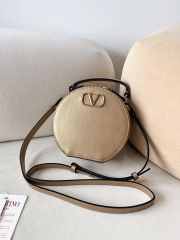 Uubags | Valentino Garavani VLogo Signature calfskin leather mini bag in beige 16x15x6.5cm - 6