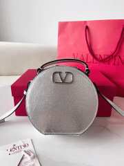 Uubags | Valentino Garavani VLogo Signature calfskin leather mini bag in silver 16x15x6.5cm - 1