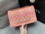 Uubags | Chanel limited edition pink flap bag tweed with many stickers attached 20cm - 3