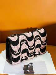 Uubags | Chanel Classic Flap Sequin Chain Shoulder Bag Black/Pink 25.5cm - 4