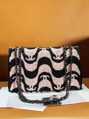 Uubags | Chanel Classic Flap Sequin Chain Shoulder Bag Black/Pink 25.5cm - 2