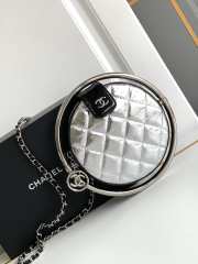 Uubags | Chanel round bag metallic silver/black 18x18x4cm - 1