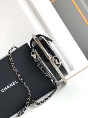 Uubags | Chanel round bag metallic silver/black 18x18x4cm - 5