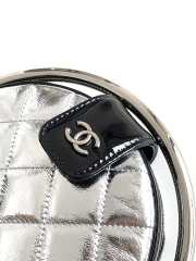 Uubags | Chanel round bag metallic silver/black 18x18x4cm - 3